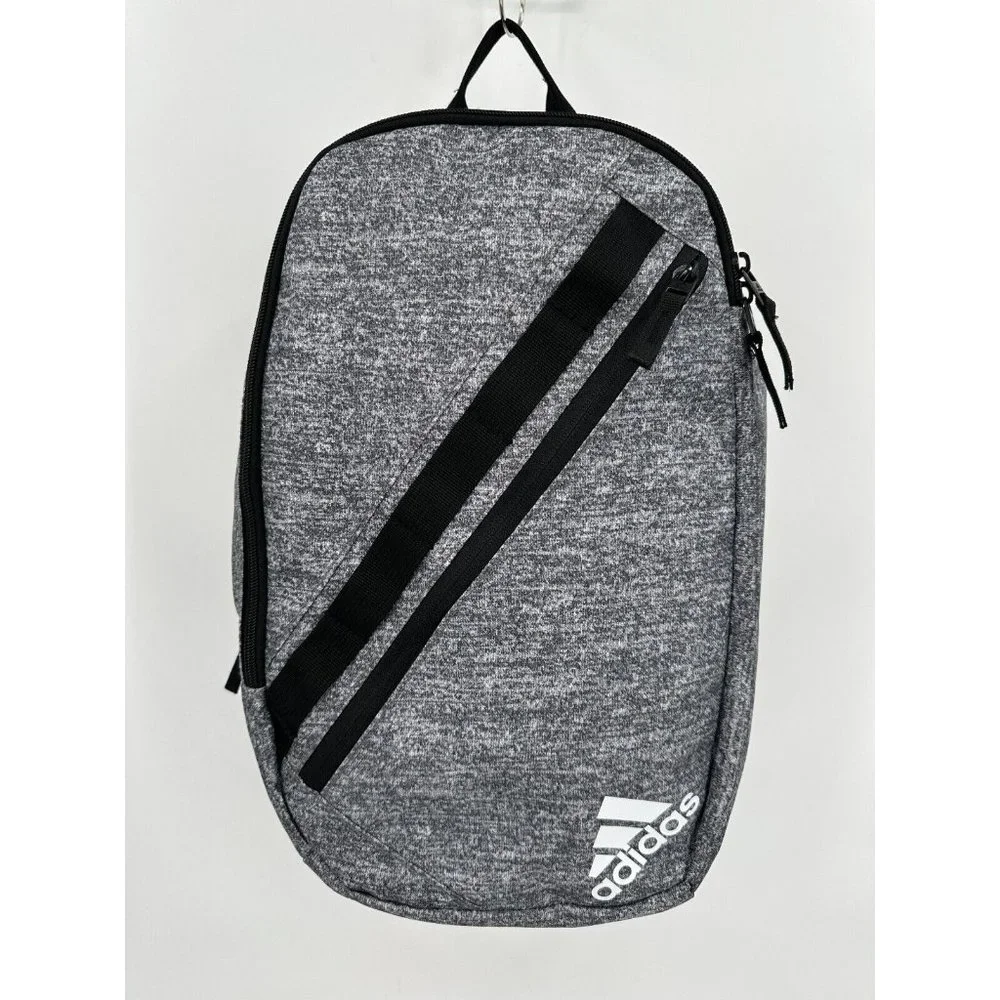 adidas Prime Sling Backpack Heather Gray Large School Bag Fits Laptop/Tablet Boy